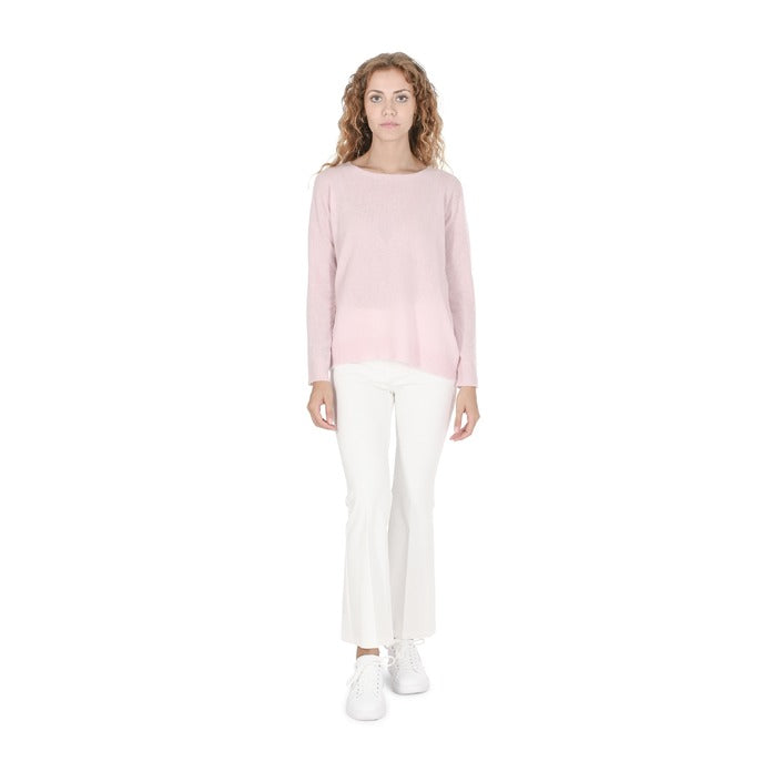 Crown of Edinburgh Cashmere - Crown of Edinburgh Cashmere Womens Square Neck Sweater COE 006 DUSTY PINK