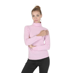 Crown of Edinburgh Cashmere - Crown of Edinburgh Cashmere Womens Turtleneck Sweater COE 0023 PINK