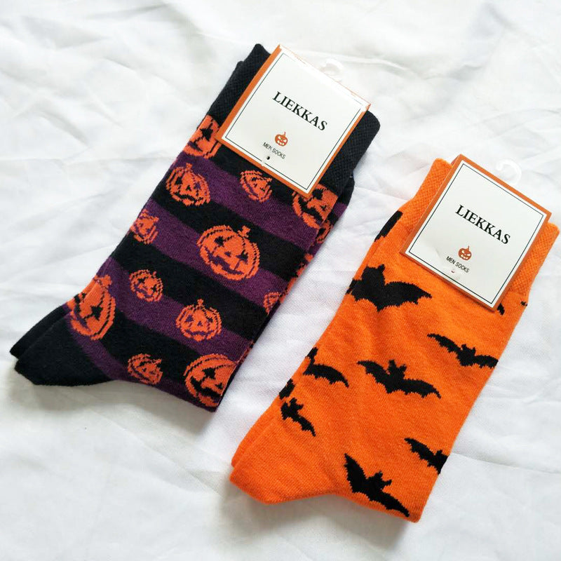 Halloween Cartoon Men's Middle Socks