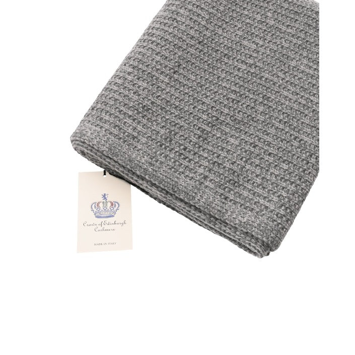 Crown of Edinburgh Cashmere - Crown of Edinburgh Cashmere Womens Scarf COE 0043 GREY