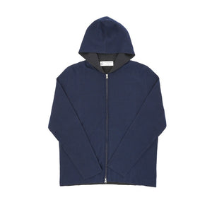 Crown of Edinburgh Cashmere - Crown of Edinburgh Cashmere Mens Hoodie COE 0055 NAVY