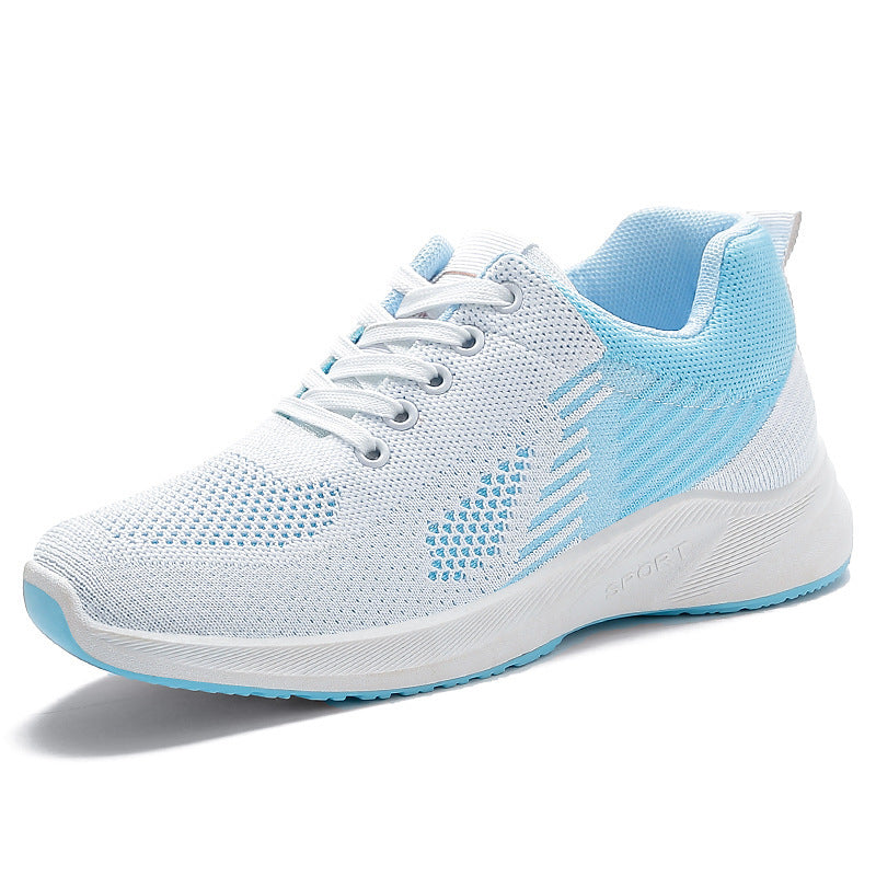 Women's Breathable Flying Woven Lace-up Fashionable Sports Shoes