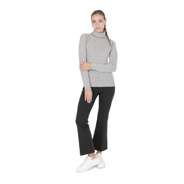 Crown of Edinburgh Cashmere - Crown of Edinburgh Cashmere Womens Turtleneck Sweater COE 0021 LIGHT GREY