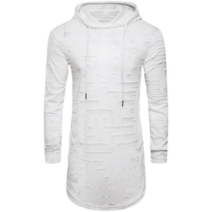 Versatile Mid-length Hooded Sports Long-sleeved T-shirt