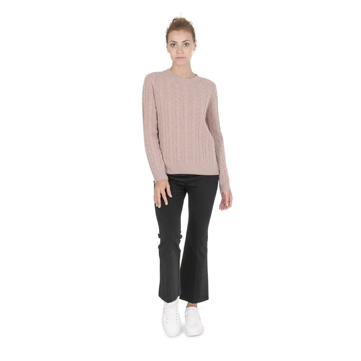 Crown of Edinburgh Cashmere - Crown of Edinburgh Cashmere Womens Round Neck Sweater COE 0033 PINK