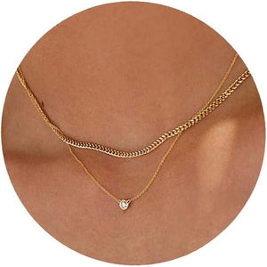 Single Stone Pendant Necklace Elegant Zircon Necklace For Women