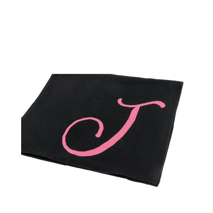 Crown of Edinburgh Cashmere - Crown of Edinburgh Cashmere Monogrammed Scarf DEAN VILLAGE BLACK J