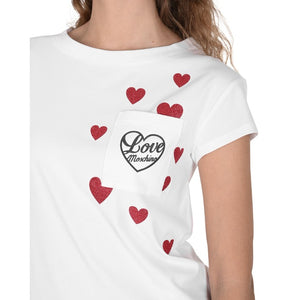 Love Moschino - Love Moschino Womens T-Shirt W 4 F30 2O E 2264 A00 OPTICAL WHITE