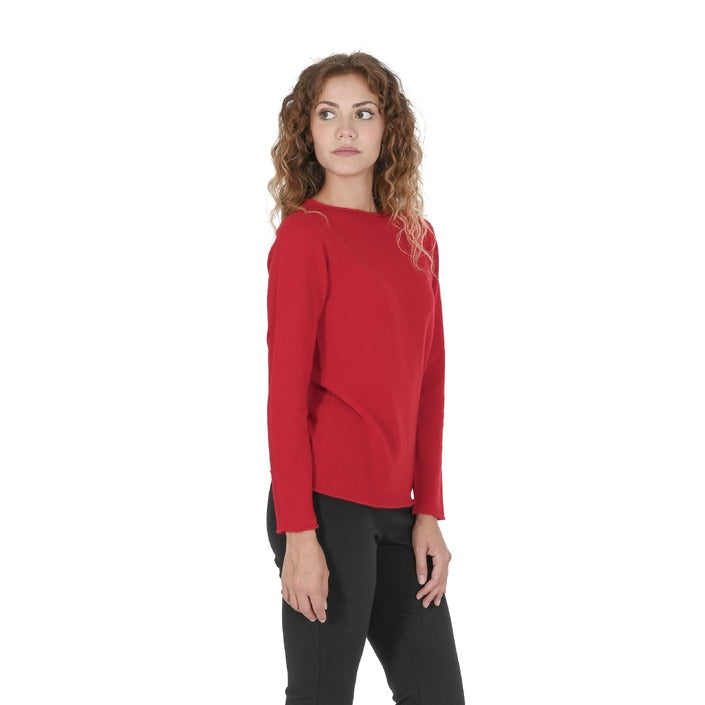 Crown of Edinburgh Cashmere - Crown of Edinburgh Cashmere Womens Boat Neck Sweater COE 0025 RED