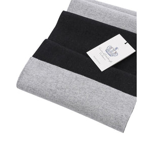 Crown of Edinburgh Cashmere - Crown of Edinburgh Cashmere Womens Scarf COE 0049 BLACK GREY