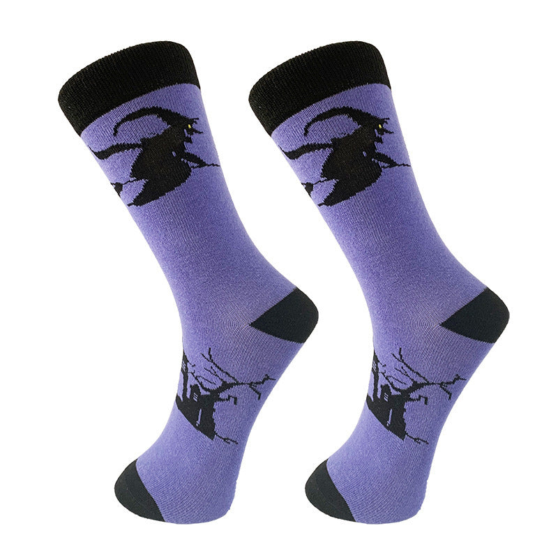 Halloween Cartoon Men's Middle Socks