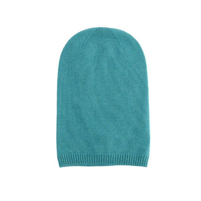 Crown of Edinburgh Cashmere - Crown of Edinburgh Cashmere Womens Slounchy Beanie COE 0044 TURQUOISE