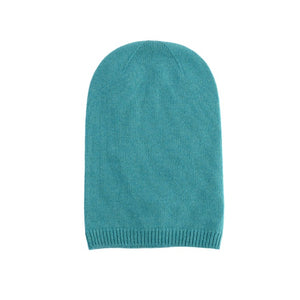 Crown of Edinburgh Cashmere - Crown of Edinburgh Cashmere Womens Slounchy Beanie COE 0044 TURQUOISE