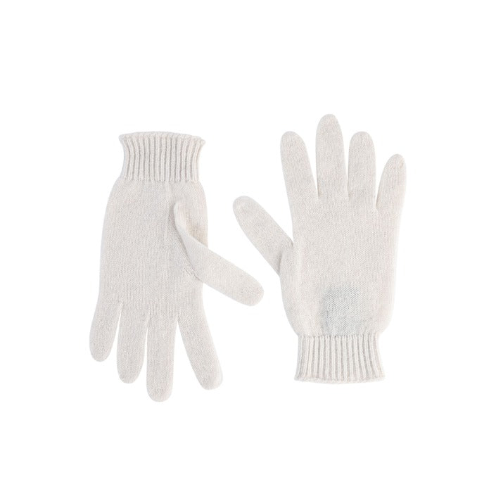 Crown of Edinburgh Cashmere - Crown of Edinburgh Cashmere Womens Short Gloves COE 001 MILK