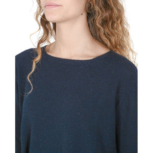 Crown of Edinburgh Cashmere - Crown of Edinburgh Cashmere Womens Square Neck Sweater COE 006 NAVY BLUE