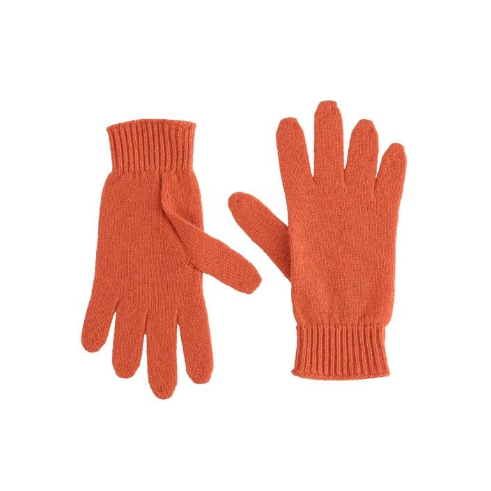 Crown of Edinburgh Cashmere - Crown of Edinburgh Cashmere Womens Short Gloves COE 001 BRICK ORANGE