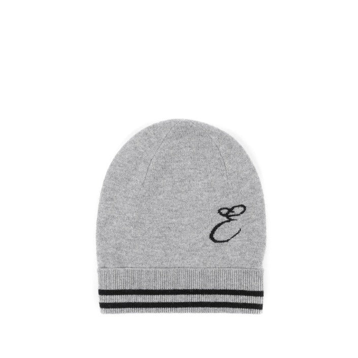 Crown of Edinburgh Cashmere - Crown of Edinburgh Cashmere Monogrammed Beanie BRUNTSFIELD GREY E