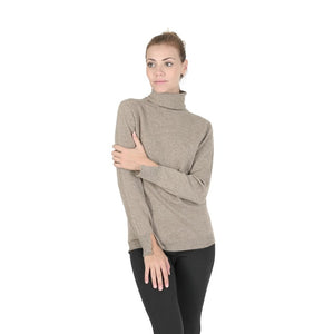 Crown of Edinburgh Cashmere - Crown of Edinburgh Cashmere Womens Turtleneck Sweater COE 0023 ECRU