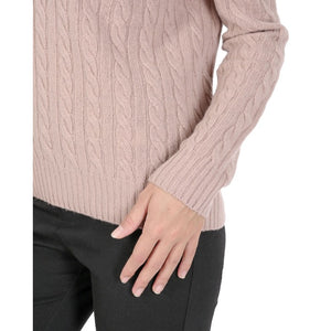 Crown of Edinburgh Cashmere - Crown of Edinburgh Cashmere Womens Round Neck Sweater COE 0033 PINK