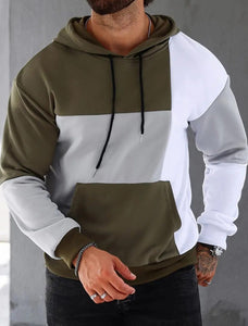 Men's 3D Hooded Sweater With Color Matching Pattern