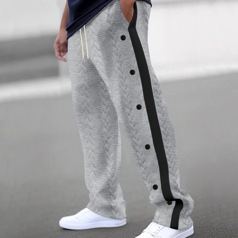 Men's Fashionable Jacquard Button Casual Pants