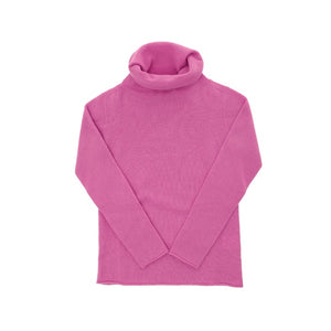 Crown of Edinburgh Cashmere - Crown of Edinburgh Cashmere Womens Turtleneck Sweater COE 0018 FUSHIA