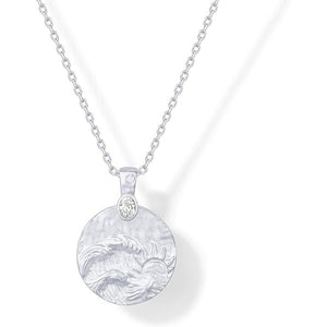 Women's 14K Carved Coin Pendant Necklace XINGX