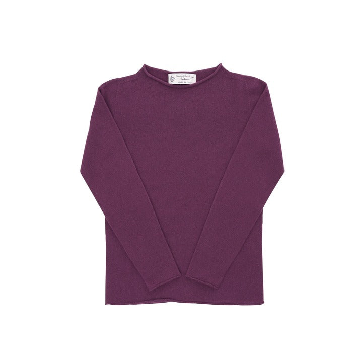 Crown of Edinburgh Cashmere - Crown of Edinburgh Cashmere Womens Boat Neck Sweater COE 0025 PURPLE