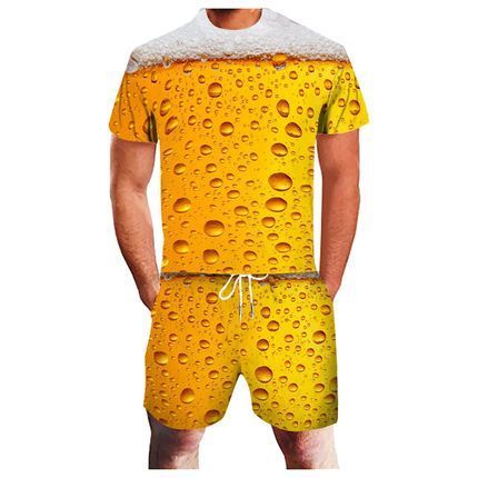 Summer Men's Casual Volkswagen 3D Printing Suit