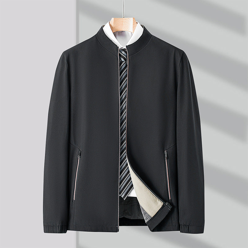 Men's New Fashion Polo Collar Business Jacket Coat