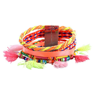 Handmade Woven Bracelet Artificial Leather Women's