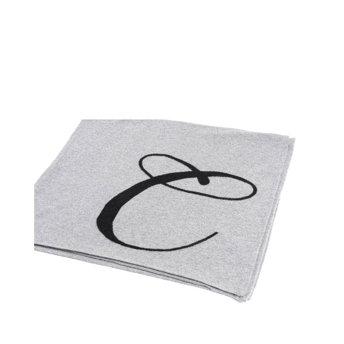 Crown of Edinburgh Cashmere - Crown of Edinburgh Cashmere Monogrammed Scarf DEAN VILLAGE GREY C