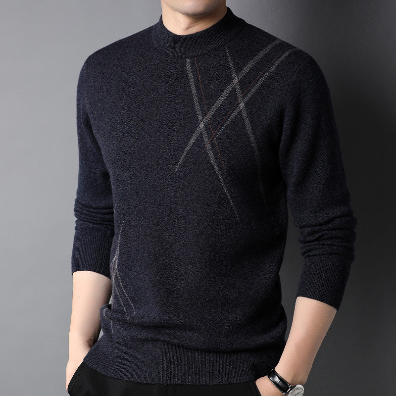 Men's Pure Wool Jacquard Sweater