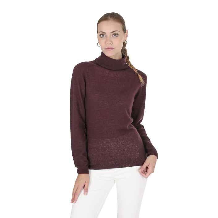 Crown of Edinburgh Cashmere - Crown of Edinburgh Cashmere Womens Turtleneck Sweater COE 0019 BORDEAUX