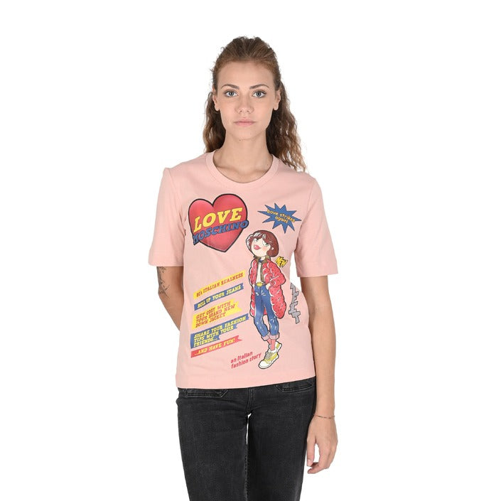 Love Moschino - Love Moschino Womens T-Shirt W 4 F15 3D M 3876 M12 POWDER PINK