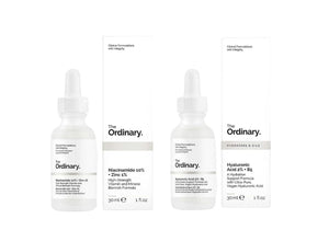 The Ordinary Facial Treatment: Hyaluronic Acid with 2% + B5 (30ml) and The Ordinary Niacinamide 10% + Zinc 1% (30ml) Bundle Face Care Set