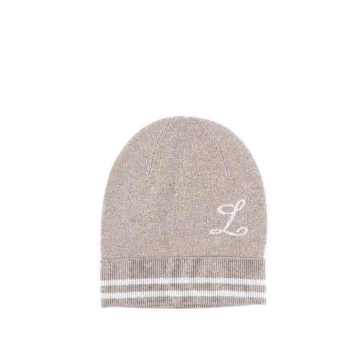 Crown of Edinburgh Cashmere - Crown of Edinburgh Cashmere Monogrammed Beanie BRUNTSFIELD CAMEL L