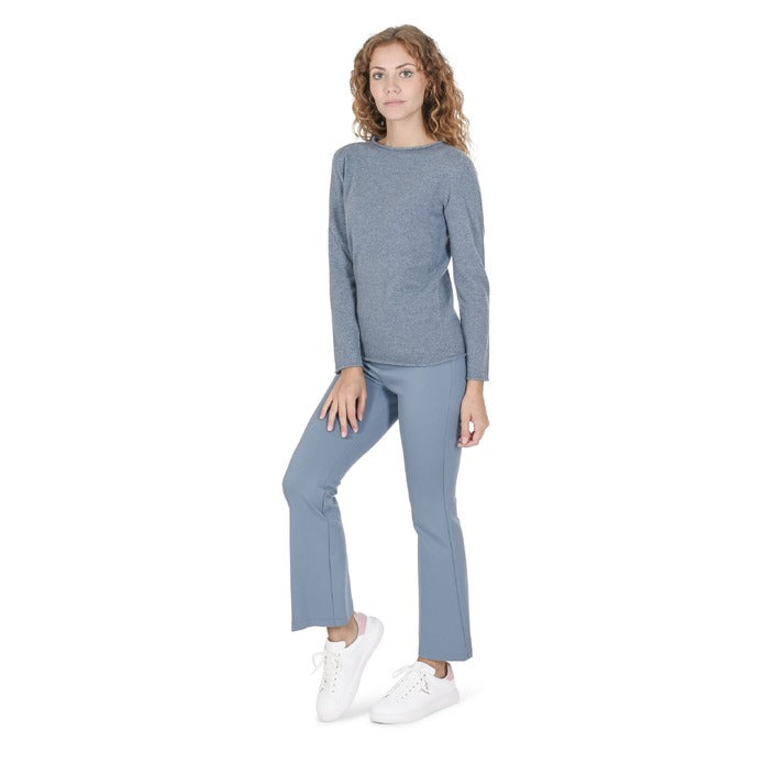 Crown of Edinburgh Cashmere - Crown of Edinburgh Cashmere Womens Boat Neck Sweater COE 0025 LIGHT BLUE