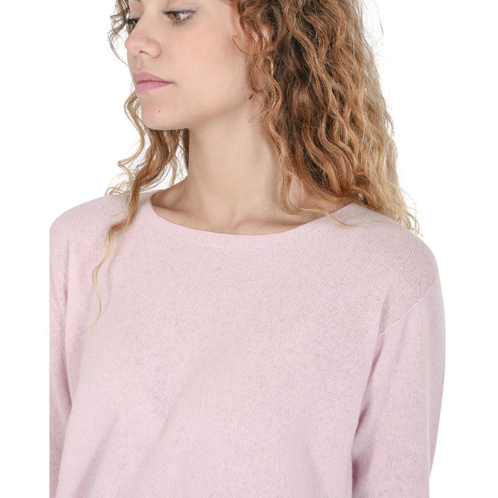 Crown of Edinburgh Cashmere - Crown of Edinburgh Cashmere Womens Square Neck Sweater COE 006 DUSTY PINK