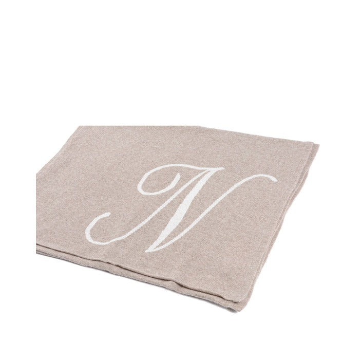 Crown of Edinburgh Cashmere - Crown of Edinburgh Cashmere Monogrammed Scarf DEAN VILLAGE CAMEL N