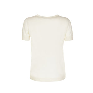 Crown of Edinburgh Cashmere - Crown of Edinburgh Cashmere Short Sleeve ART 003 IVORY LETTER D