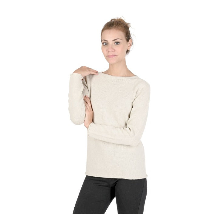 Crown of Edinburgh Cashmere - Crown of Edinburgh Cashmere Womens Boat Neck Sweater COE 0015 CREAM