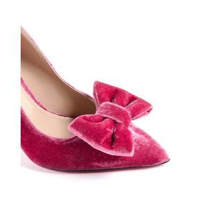 Dee Ocleppo - Ladies Velvet Bow Pump - Fuxia