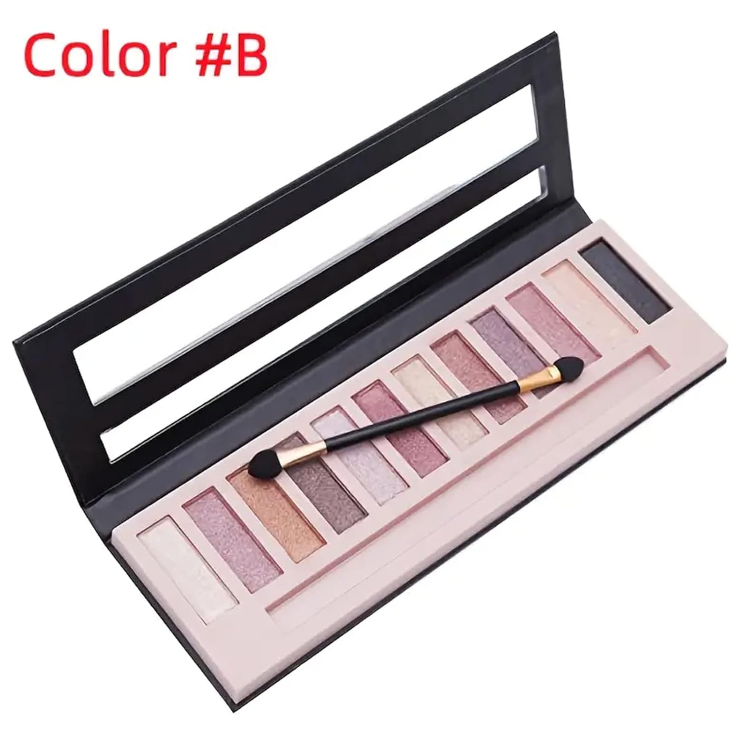 BestLand 12 Colors Makeup Nude Colors Eyeshadow Palette Natural Nude Matte Shimmer Glitter Pigment Eye Shadow Pallete Set Waterproof Smokey Professional Beauty Makeup Kit (Color B Shimmer)