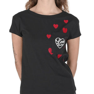 Love Moschino - Love Moschino Womens T-Shirt W 4 F30 2O E 2264 C74 BLACK