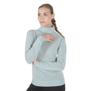 Crown of Edinburgh Cashmere - Crown of Edinburgh Cashmere Womens Turtleneck Sweater COE 0021 ACQUA