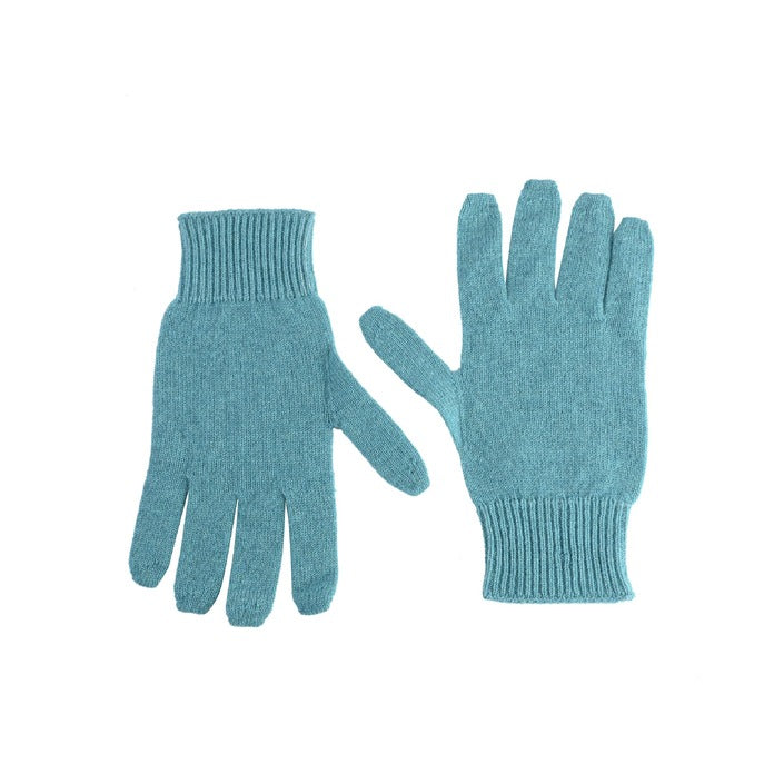 Crown of Edinburgh Cashmere - Crown of Edinburgh Cashmere Womens Short Gloves COE 001 LIGHT BLUE