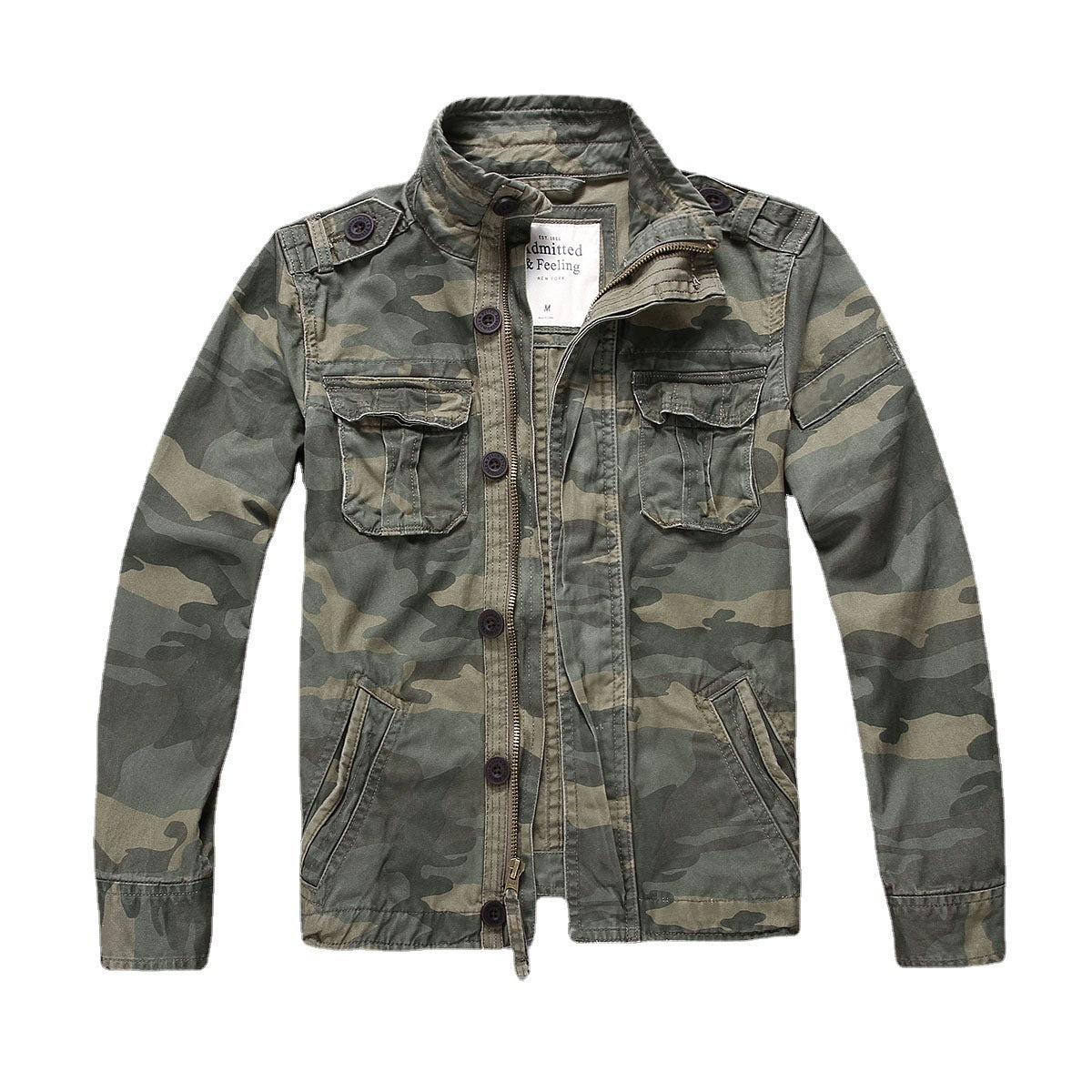 Retro Regular Casual Camouflage Men's Coat