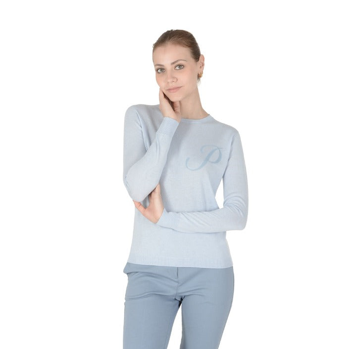 Crown of Edinburgh Cashmere - Crown of Edinburgh Cashmere Long Sleeve ART 004 LIGHT BLUE LETTER P