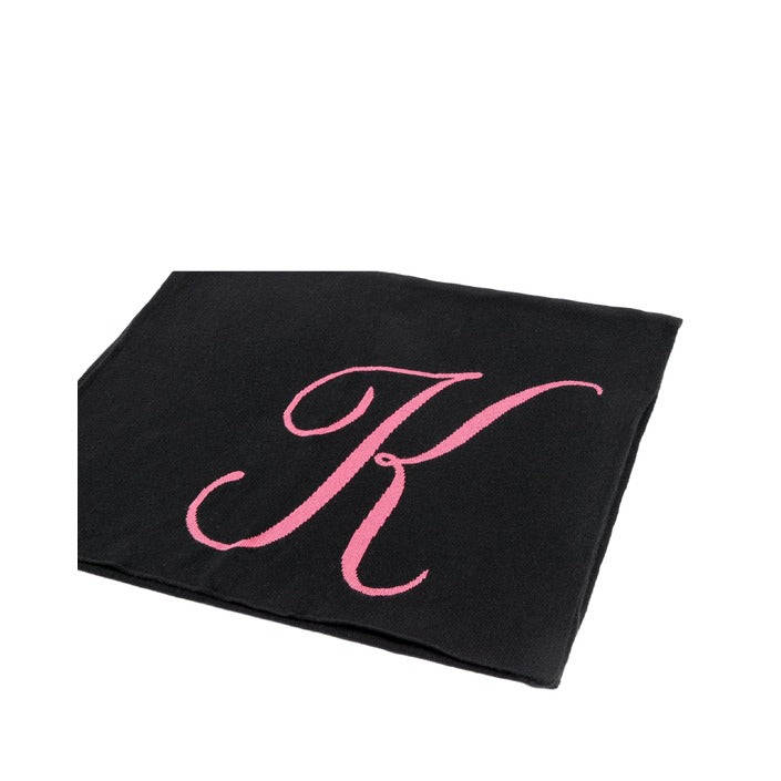 Crown of Edinburgh Cashmere - Crown of Edinburgh Cashmere Monogrammed Scarf DEAN VILLAGE BLACK K